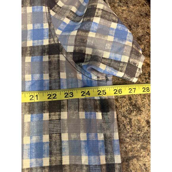 Tommy Bahama Blue Gray SILK Blend Short Sleeve Button Front Shirt XL - Picture 5 of 6